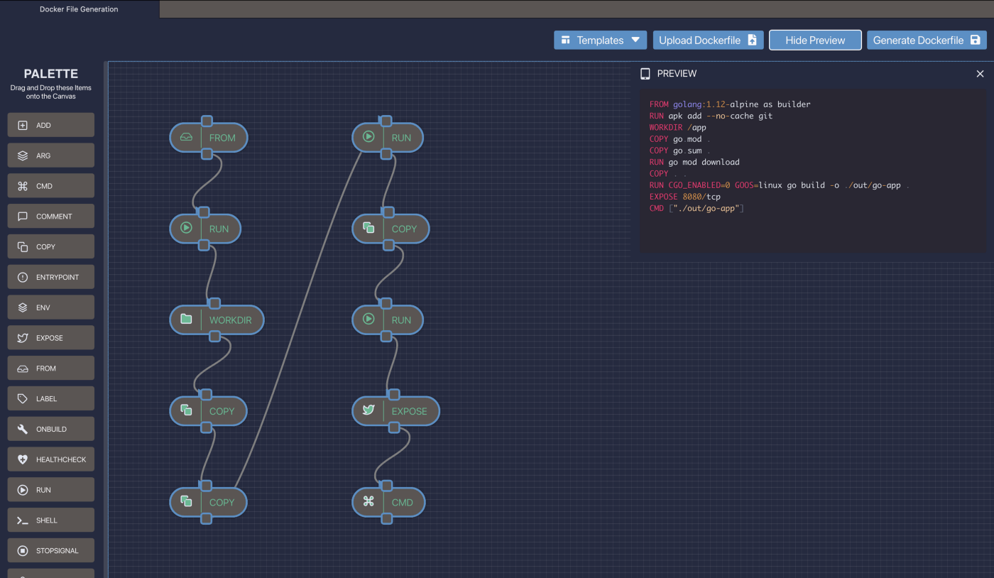 screen-build Dockerfiles with drag and drop